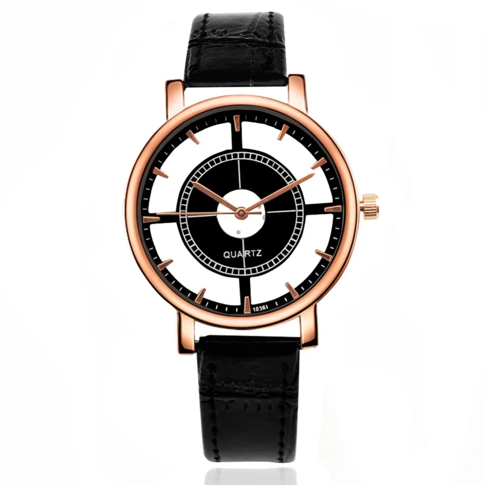 New Arrival Luxury Rose Gold Watch Unique Fashion Transparent Dial Quartz-Watch Women Watches Leather Strap Ladies Watch Hour