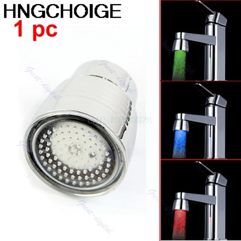 3 Color LED Light Sink Water Tap Flow Restrictor Temperature Sensor Water Saving Filter LED Faucet Nozzle Aerators