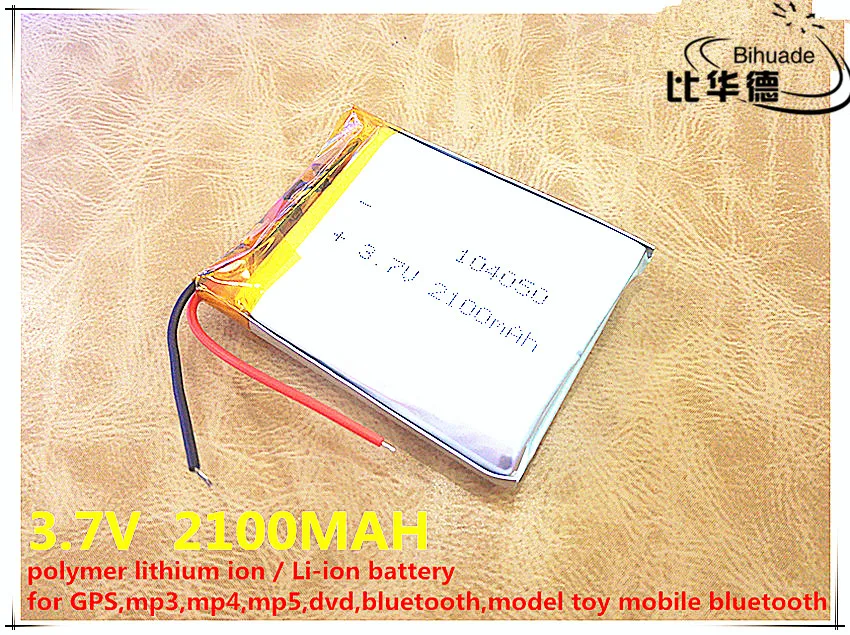 Liter energy battery 3 7V lithium polymer battery 104050 2100MAH Tablet PC navigation mobile power GIY