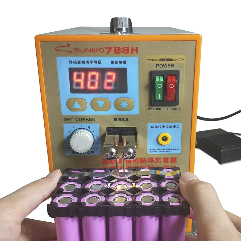 SUNKKO 788H Battery Spot Welder 1.5KW Multifunction Pulse Spot Welding Machine USB Charging Test For 18650 Battery Packs Welding