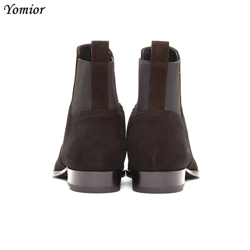 NEW Kanye West Style Chelsea Boots Fashion High Quality Men Ankle Boot Real Leather Wedding Party Motorcycle Boot Oxford Casual