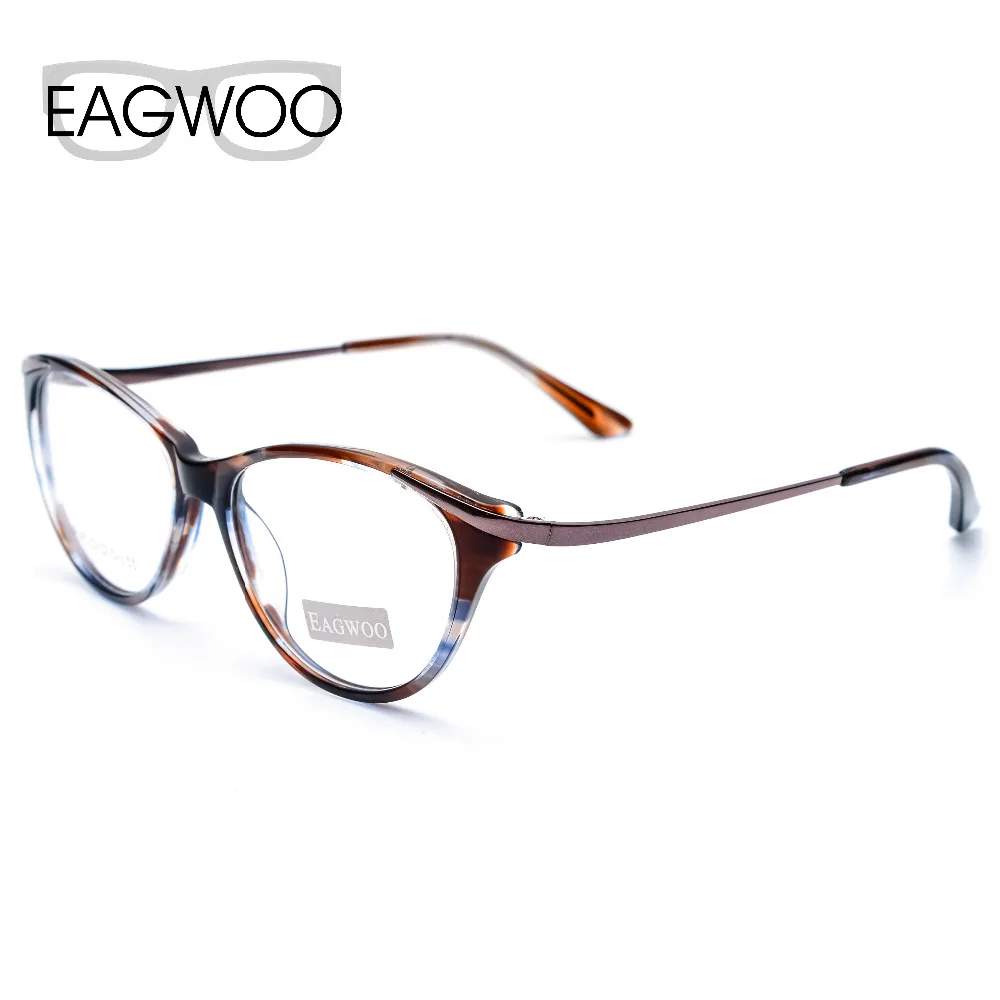 EAGWOO Women Cat Eye Designed Eyeglasses Full Rim Optical Frame Prescription Fashion Eye Glasses New Arrival Tortoise Gray 8158