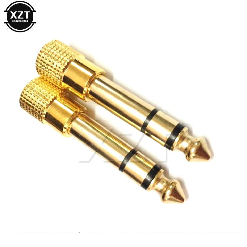 1Pcs 6.5mm 3.5mm Jack Plus Stereo Music Headphone Male to Female 6.5 3.5 Gold Adapter new high quality