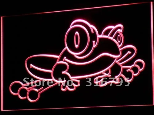 

i543 Frog Beer Bar Pub Display Lure LED Neon Light Light Signs On/Off Switch 20+ Colors 5 Sizes