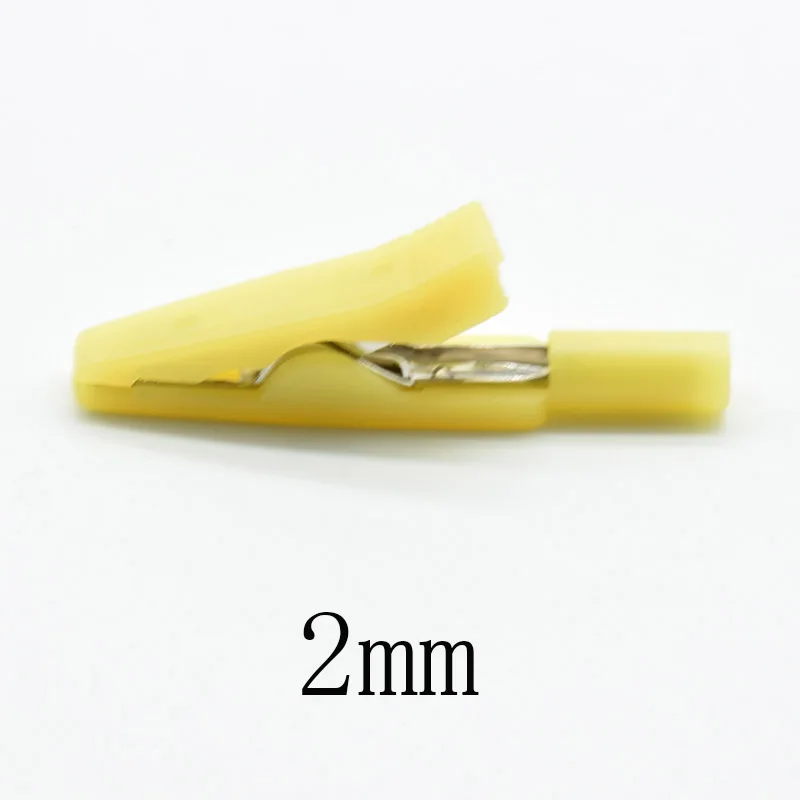 2mm Brass 5 Colors Insulated Mini Test Alligator Clip With 2mm female Banana Jack red black green blue yellow