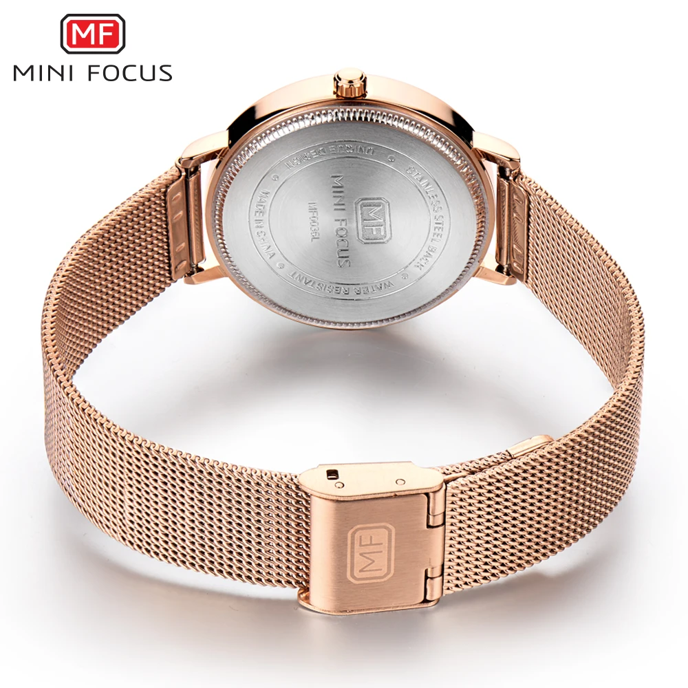 MINI FOCUS Fashion Simple Women Watches Girl Wristwatch Ultra Thin Quartz Watch Woman Stainless Steel Mesh Belt Ladies Clock