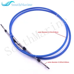 Remote Control Throttle Shift Cable 10ft ABA-CABLE-10-GY Outboard Engine for Yamaha Boat Motor Steering System 3.048m Blue