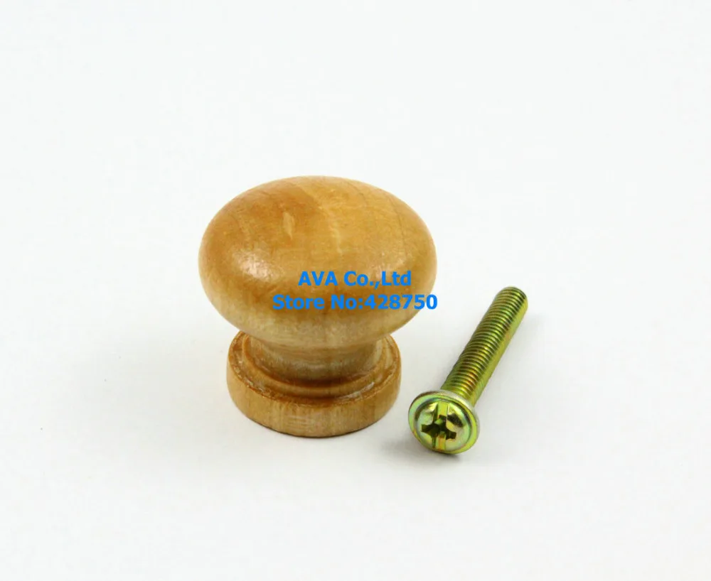 

50 Pieces 24mm Wooden Drawer Knob Pull Cabinet Knob Wood Knob Furniture Handle