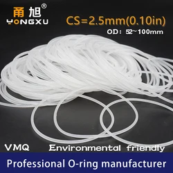 CS2/2.5/2.8mm OD5-140mm VMQ O-ring Witte silicium O-ring Siliconenrubber Afdichting Rubberen pakkingringen Ringen Wasmachine milieuvriendelijke elasticiteit