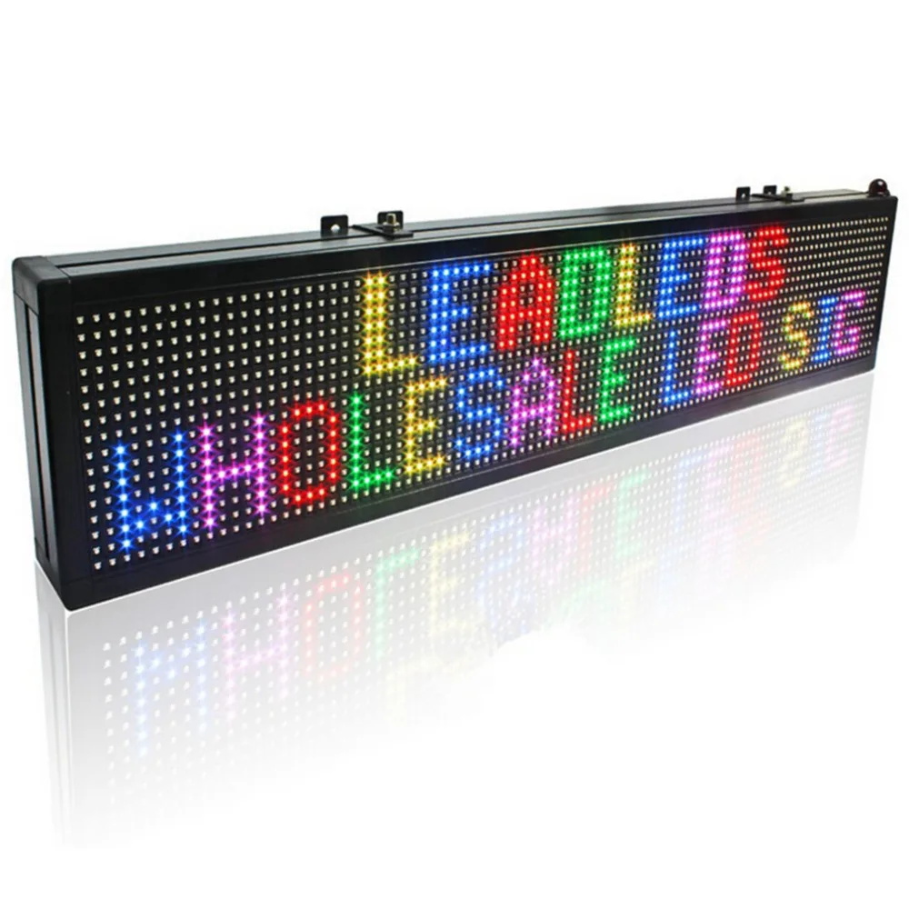 

67*19cm 16 * 64 pixel P10 indoor RGB Full Color Programmable LED Sign Rainbow Scrolling Message Text Display Board