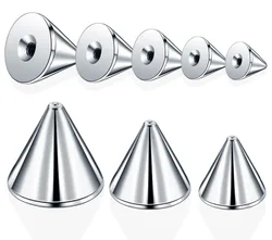 100pcs/lot Steel 14G 16G Nose Piercings Ear Studs Labret Ring Bar Earring Studs Cone Screw Balls Cones Replacement Attachments