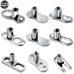 1PC G23 Titanium Dermal Anchor Skin Diver Base Surface Barbell Piercings Micro Dermal Anchor Tops Mamilo Pircings Body Jewelry