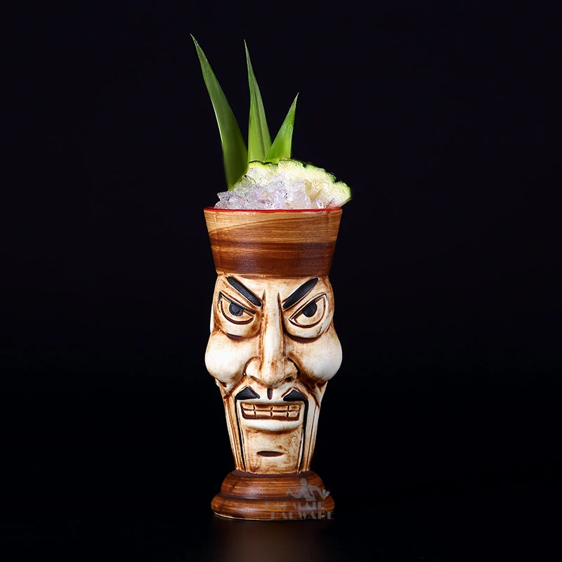 470ml Hawaii Ceramic Tiki Mug Creative Porcelain Beer Wine Mug Cup Bar Tools