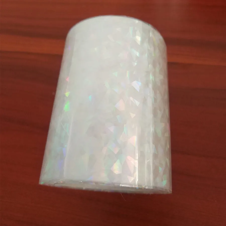 Two rolls Transparent holographic foil  Hot stamping foil hot press on paper or plastic 8cm x120m heat stamping film