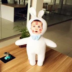 Custom-Made White Rabbit Doll with Pillow, Customized Christmas Gift, Customization for Creative Birthday Present, Gift giving