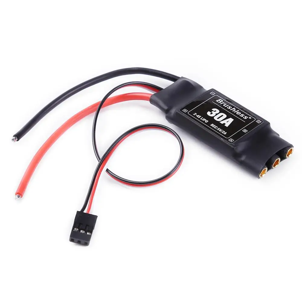 Contrôleur de vitesse électrique XXD sans balais 30A ESC 2-4S avec 5V 2A BEC pour avion hélicoptère Multicopter Rc