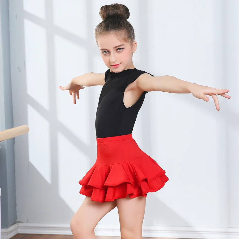 

Girls Latin Dance Skirts Girls Dancing Suit 2pcs Children Fashion Dancing Costumes Children's Exercise Uniform B-5626