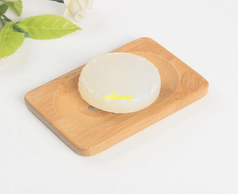 

100pcs/lot Natural Bamboo Soap Dish Soap Tray Holder Storage Soap Rack Plate Box Container For Bath Shower can customize logo