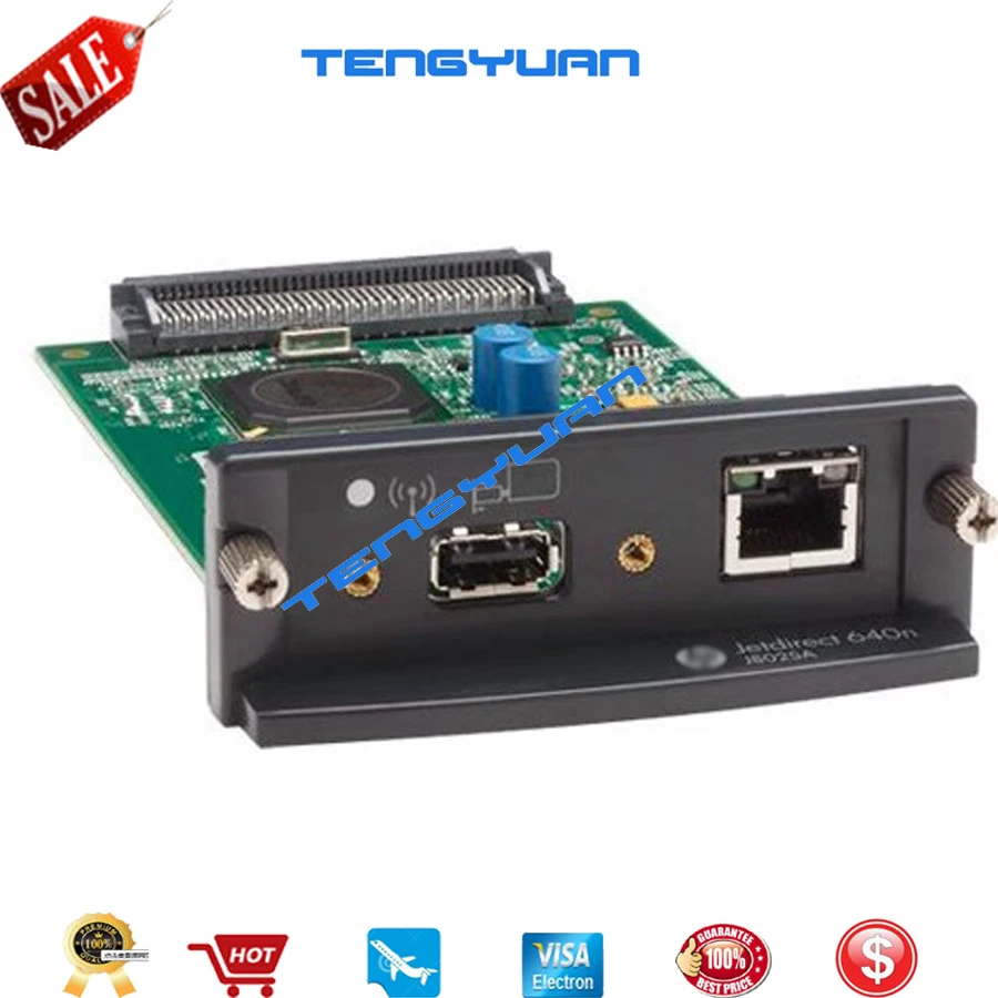 original JetDirect 640N J8025A Ethernet Internal Print Server Network Card and DesignJet Plotter Printer