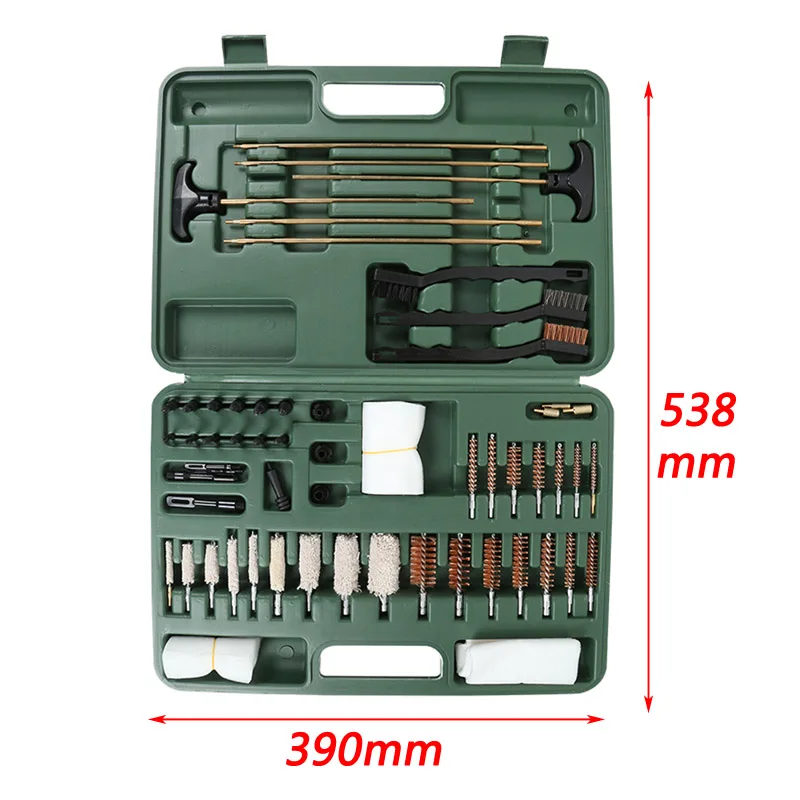 Tactical Gun Rifle Cleaning kits 62Pcs Shot gun Pistol Handgun Cleaner set with Cotton Copper Brush Carry Case Box for Hunting