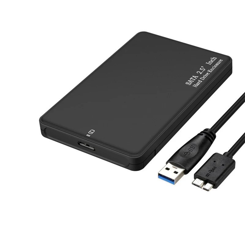 Scatola da 2.5 pollici USB 3.0 SATA Hd unità HDD custodia per hdd esterna custodia nera strumento gratuito 5 Gbps supporto UASP per disco rigido SSD/ 2TB