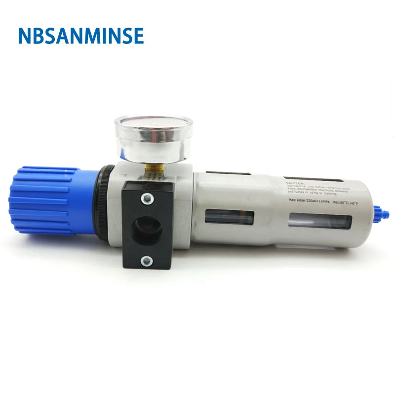 NBSANMINSE DFR M5 1/8 1/4 3/8 1/2 3/4 1 Regulador de filtro de ar FRL Unidades de equipamentos de fonte de ar Peças de compressor de ar Óleo e ar