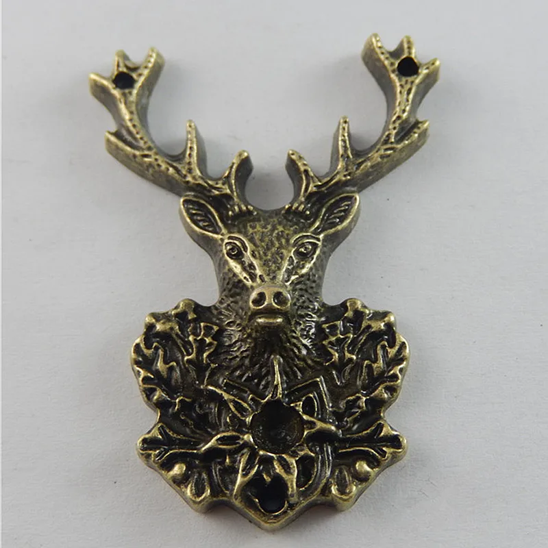 3pcs Antique Bronze Tone Deer Charms Necklace Pendant Jewelry Accessories Making Man Women Retro Style Jewelry 51*38*7mm 50703