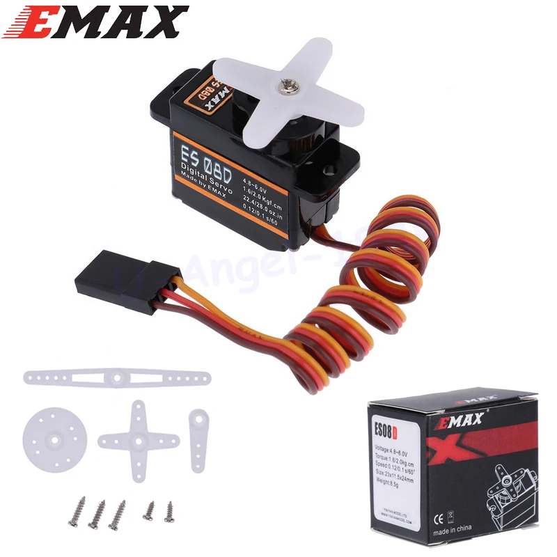 4pcs/lot EMAX ES08D II Plastic Digital Micro Servo for RC Helicopter Airplane RC Quadcopter