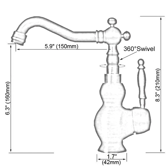 Bec pivotant en cuivre et laiton, Chrome rouge poli, poignée unique en céramique, cuisine/Bar salle de bains, robinet d'évier chaud et froid anf912