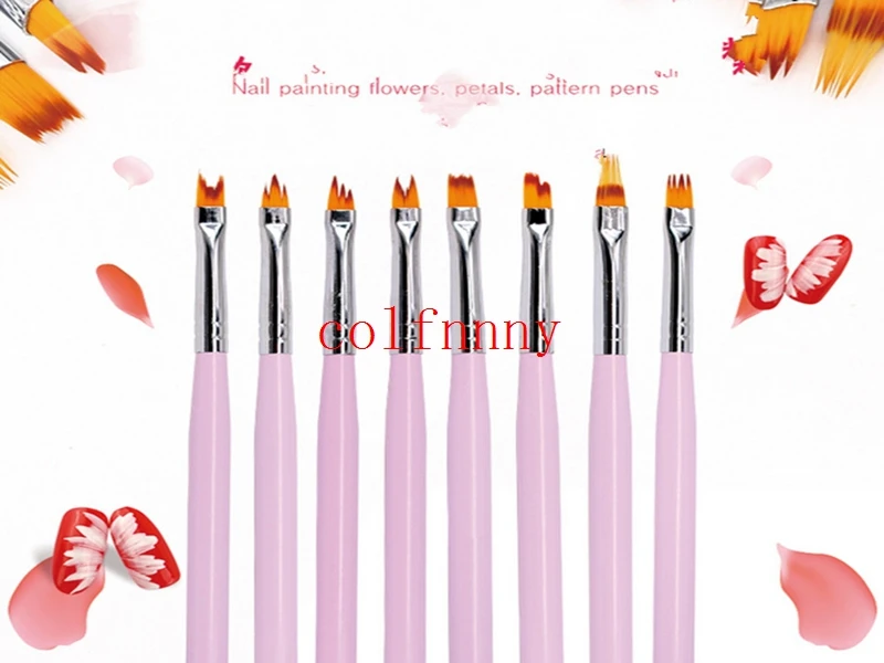 200pcs/lot Nail tool brush with unique shape and shape of the nail brush Color painting phototherapy nail pen