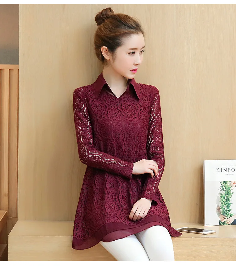 

2020 2021 Size Cotton Long Broadcloth Real Zanzea Women Blouses Blusas Body New Korean of Lace Loose Shirt