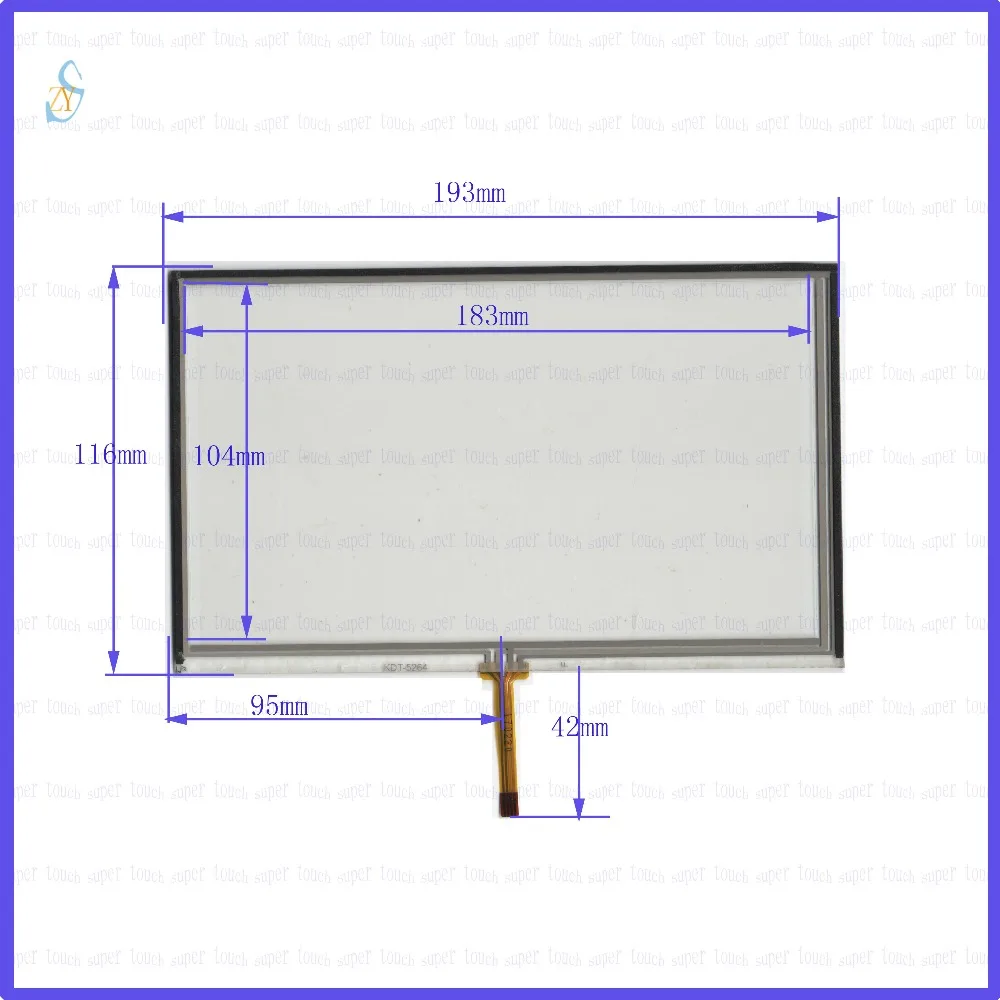 

ZhiYuSun 193mm*116mm KDT-5264 8inch Touch Screen glass resistive USB touch panel overlay kit 193*116 TOUCH SCREEN