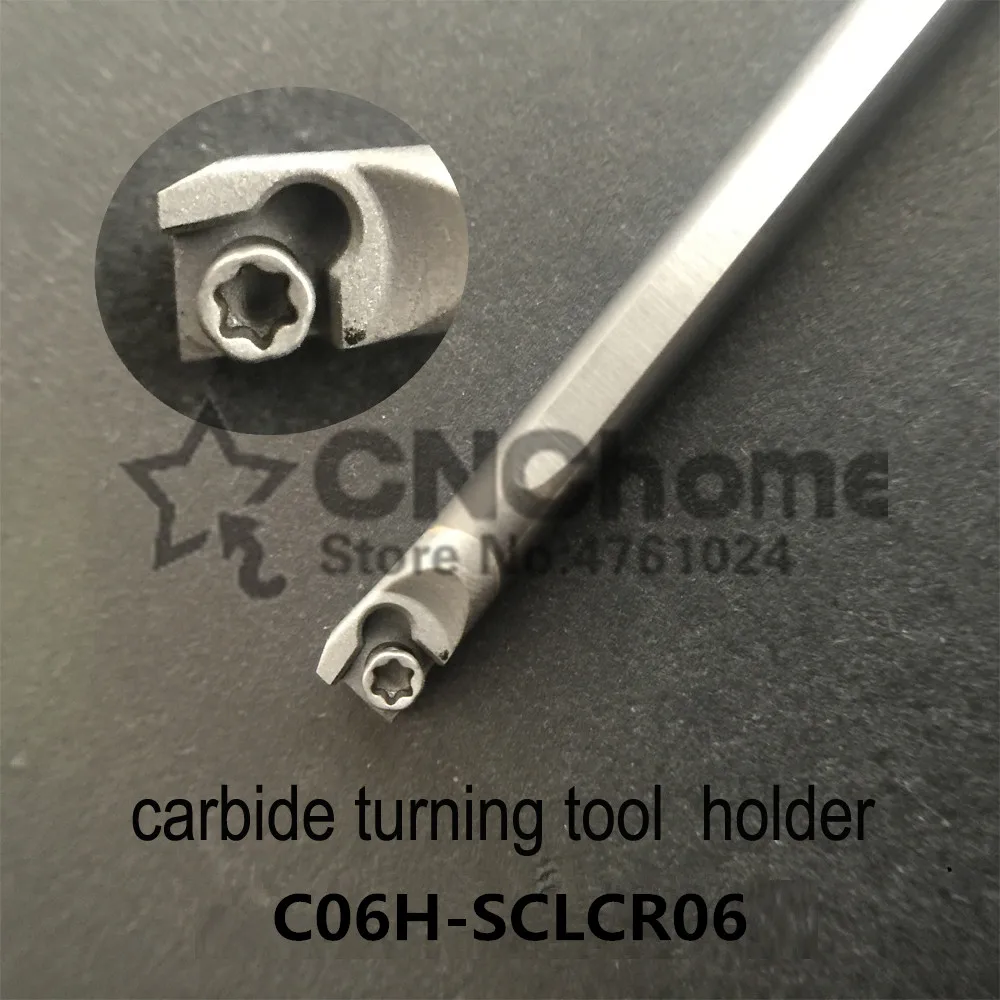 

C06H-SCLCR06, carbide turning tool holder diameter 6mm length 100mm use tungsten insert CCMT060204