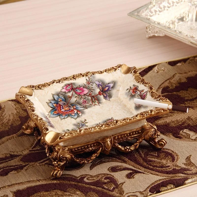 European style rose fashionable creative high quality European style antique home ashtray ornaments