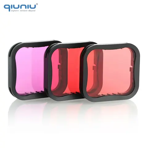QIUNIU 3-Pack Underwater Filter Set Diving Lens Color Filters for GoPro Hero 5 6 7 Black Super Suit Housing Case Dive Filters