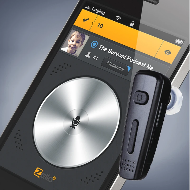 Nirkabel PTT Bluetooth Handsfree Speaker Mikrofon Headset untuk IOS Android Sistem Aplikasi Bekerja dengan Zello PTT