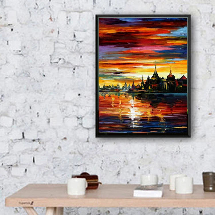 

Free Shipping Hand-painted Beautiful Abstract Landscape Oil Painting On Canvas Abstract Colors Landscape Canvas Painting