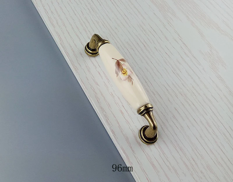 Rural Ceramics Handle For Furniture Hardware  Door Drawer Knobs Wardrobe Kitchen Cabinets Cupboard Dresser Push Pulls Handles