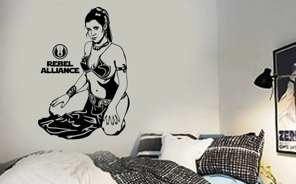 PRINCESS LEIA REBELLION Vinyl Wall Art Room Sticker Decal Movie Themed Game Wall Stickers For Boys Room Mural A255