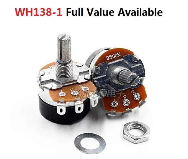 

5PCS WH138-1 B10K 1K 5K 10K 20K 50K 100K 250K 500K Potentiometer With Switch Potentiometer B1K B5K B20K B50K B100K B250K B500K