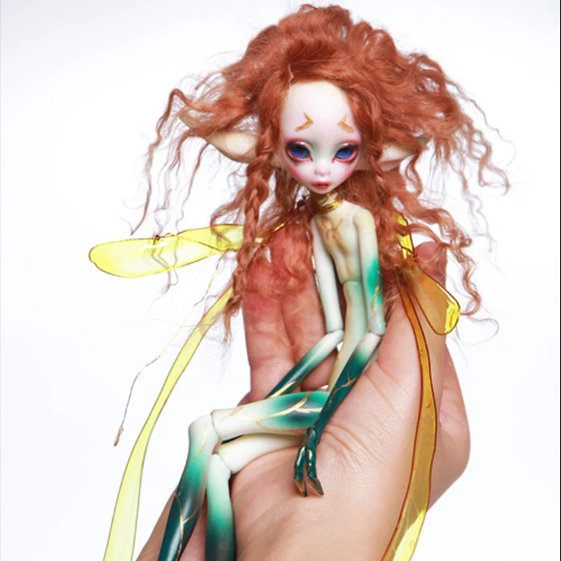 

New 1/6 sd- yellow mosquito and green wings toy doll BJD birthday gift to send eyelashes from stock makeup