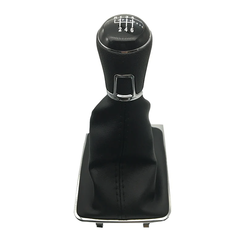 12mm 5 6 speed Car Gear Shift Knob With Gear Shift Collars Boot Cover For Volkswagen VW PASSAT B7 CC Shifter Knob