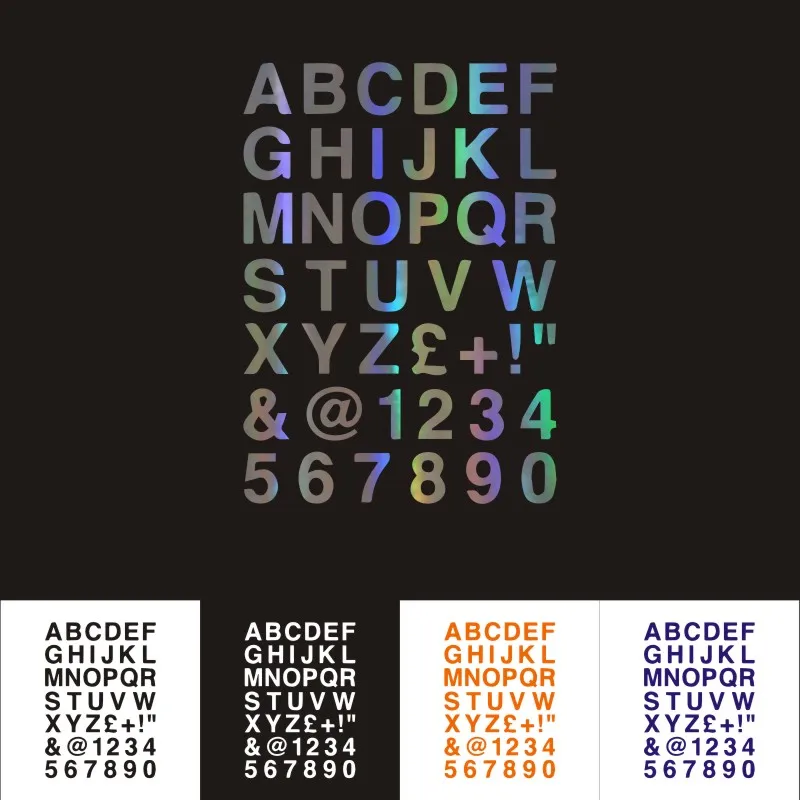 Car Sticker ALPHABET LETTERS & NUMBERS Vinyl Reflective Sticker On Car Sticker Decals 16*23CM Custom Sticker