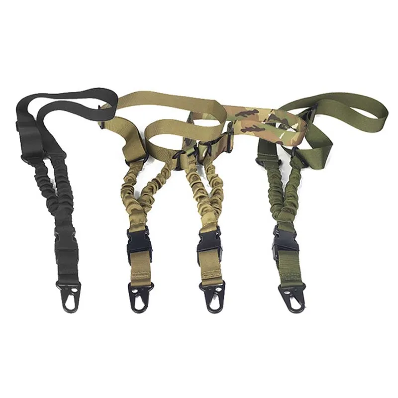 Outdoor Nylon Multi-Mission Adjustable one 1 Single Point Sling Strap Tactical Gun Rifle Sling Strap Belt MC/BK/KK/OD