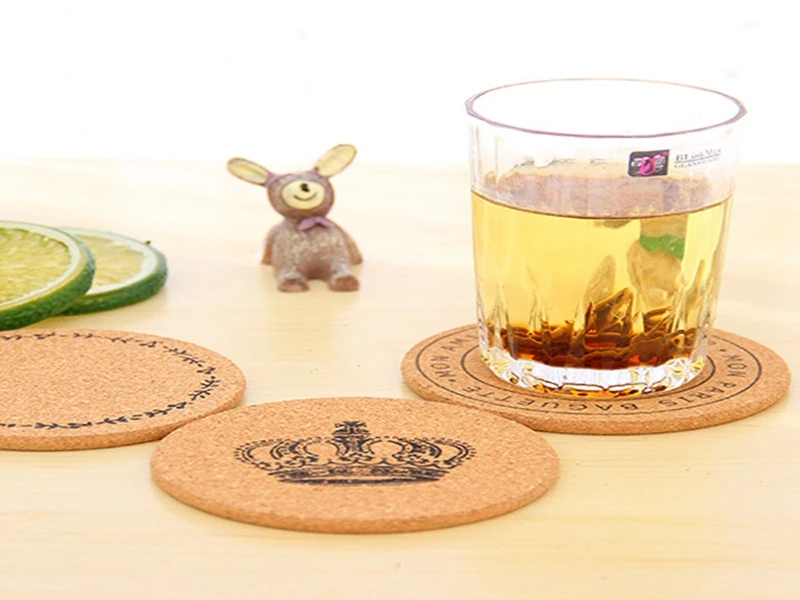 

200pcs Fast shipping Round Cork Coasters Tea Drinks Coasters Cup Mats Pads Home Vintage Cup Coaster Modern Kitchen Accessories