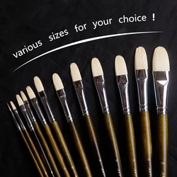 Artsecret-pincel de aceite de mango largo, varilla de madera de abedul, Cerdas de cerdo, pelo de Aquarelle, acuarela, Gouache, pintura abstracta, acrílico, 600A