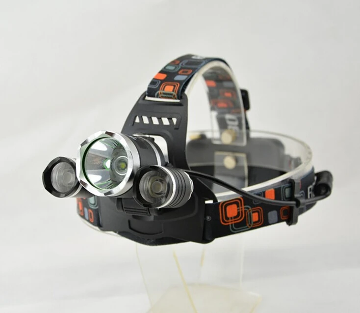 

Head light 3x CREE XM-L XML T6 LED 5000Lm 3T6 Rechargeable Headlamp + 2x 18650 Battery + Charger + Car Charger