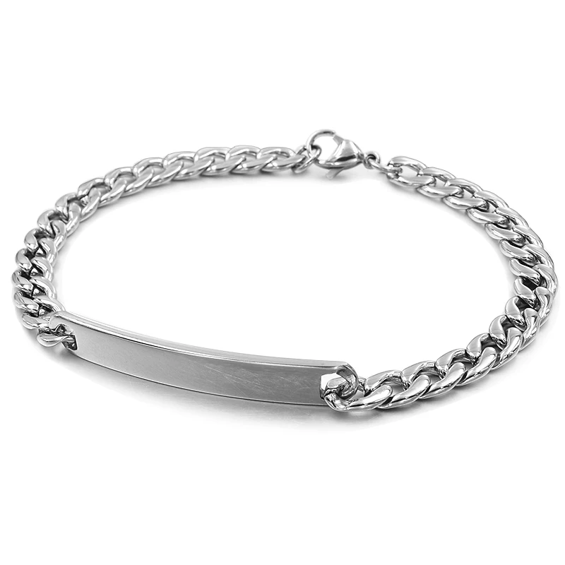 GOKADIMA Women jewelry figaro stainless steel chains ID men bracelets jewelry , WB120