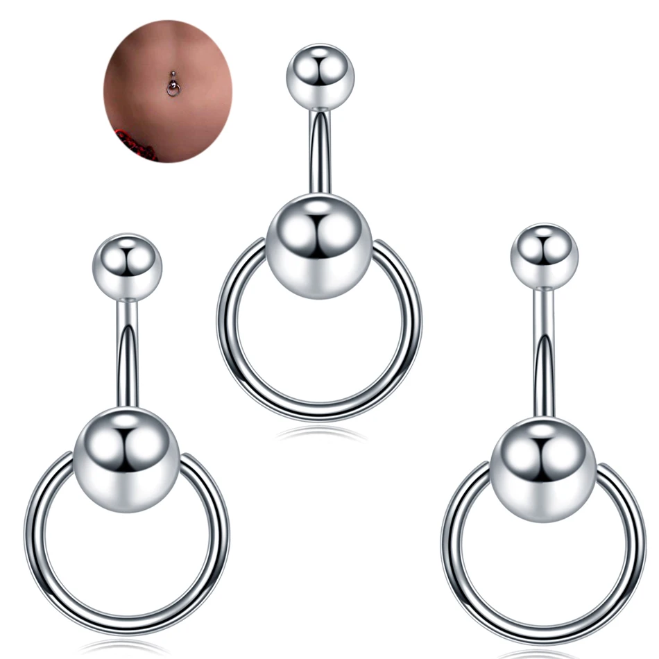 

1Piece 14G Stainless Steel Piercings Ombligo Navel Barbell Rings Ball Sexy Belly Button Rings Body Piercings Jewelry Gift