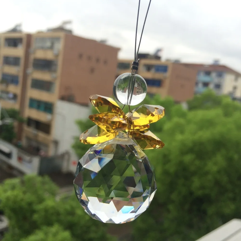 Beautiful Glass Beads With Crystal faceted ball Pendant For Christmas Tree Decoration/ Suncatcher Hanging Home Decoration